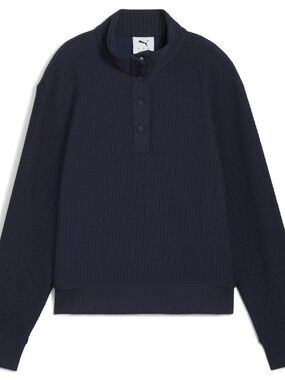 Puma Boulder Half Snap Deep Navy Outerwear Women Size XL Soft NWT